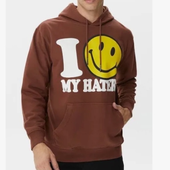 MARKET SMILEY HATERS HOODIE Brown men’s SZ XL MSRP $100 New with tags - Picture 7 of 9